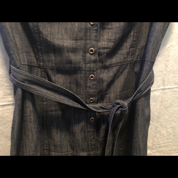 Chambray, sleeveless shirt dress, Sz 15 - Picture 4 of 6